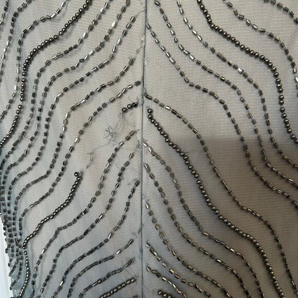 Adrianna Papell Silver Blue Beaded Mesh Formal Gown Size 12 - Picture 8 of 9